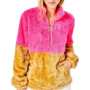 Lilly Pulitzer Pink and Tan Teddy Jacket